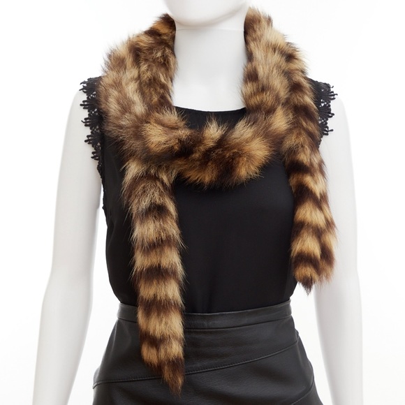 Vintage genuine raccoon fur scarf - Picture 2 of 7